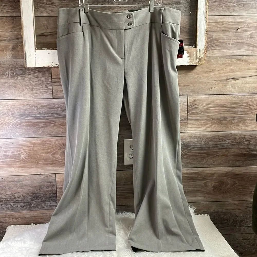 Rafaella Womens Curvey Fit Boot Cut Dress Pants Size 22W Aluminum Gray NWT